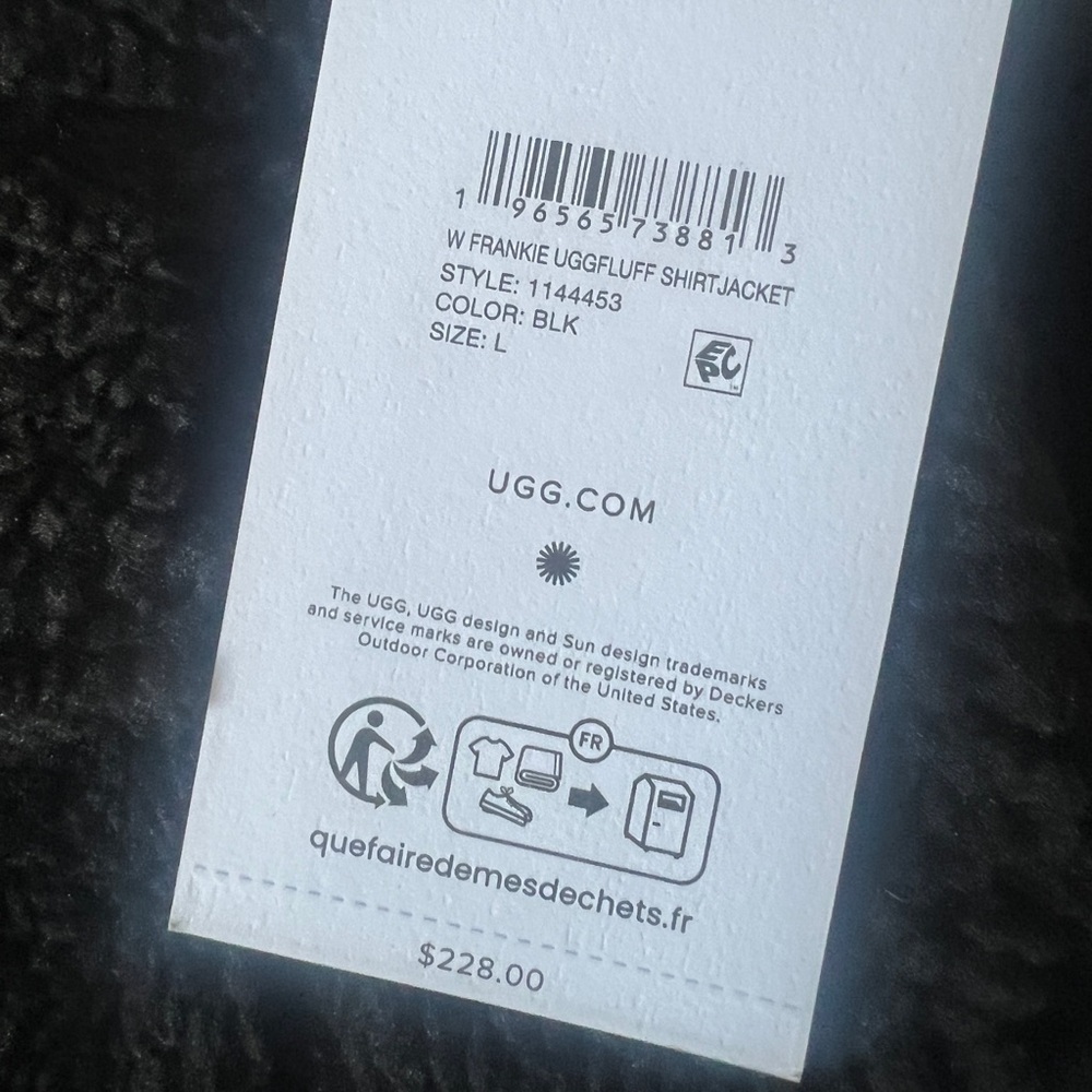NWT UGG® Frankie Recycled Polyester Fleece Shirt Jacket L - Picture 3 of 16